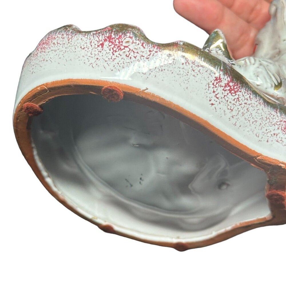 Vintage Scottie Schnauzer Dog Ceramic Ashtray Retro Pink Gold White Trinket Tray - Picture 11 of 14